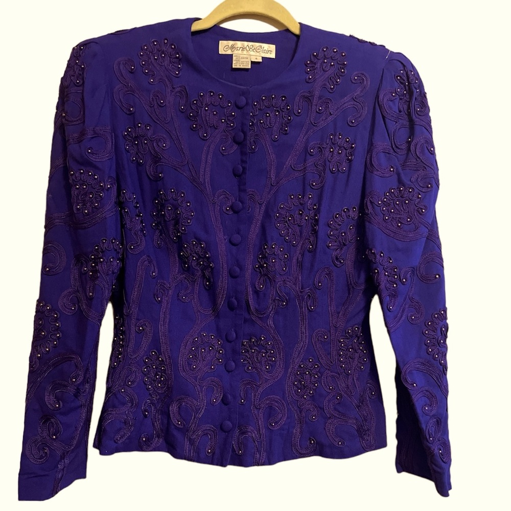 Marie St. Clair - vtg 80’s faux Pearl paisley jacket